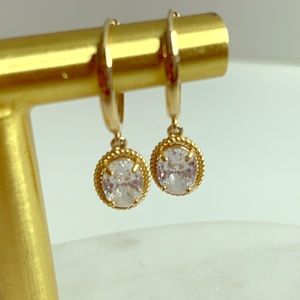 14k Gold Diamond Mini Hoops